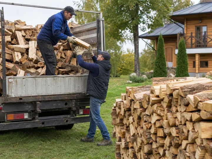 Разгрузка дров в подвал или цоколь в Бронницах